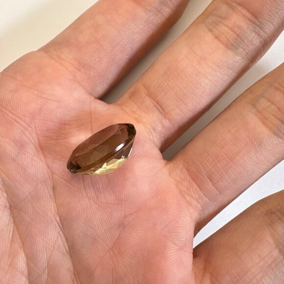 Faceted Oval Smoky Quartz Loose Gemstone 15mm Length - Picture 7 of 10
